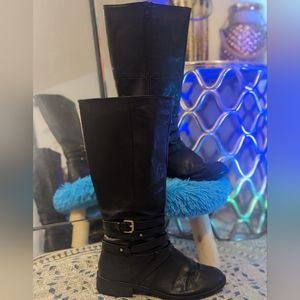 Black knee high boot